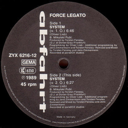 Force Legato : System (12")