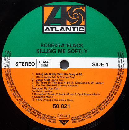 Roberta Flack : Killing Me Softly (LP, Album, RE, Mid)