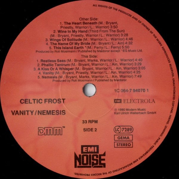Celtic Frost : Vanity / Nemesis (LP, Album)