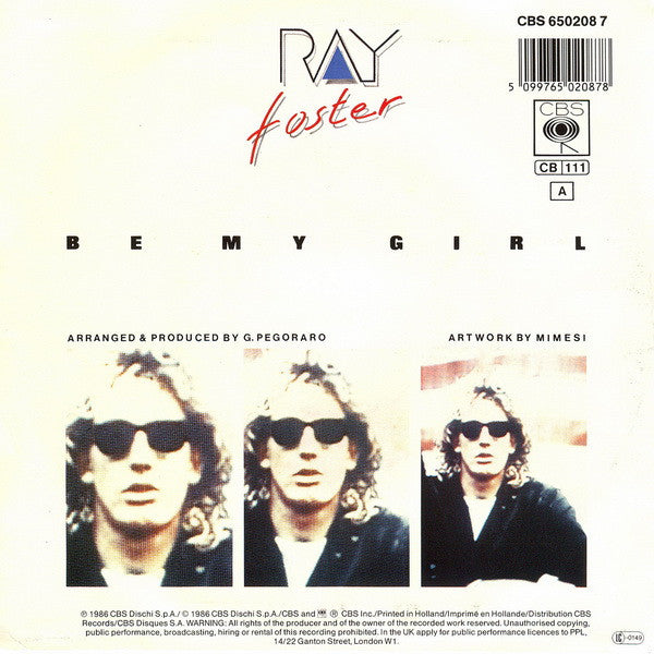 Ray Foster : Be My Girl (7", Single)