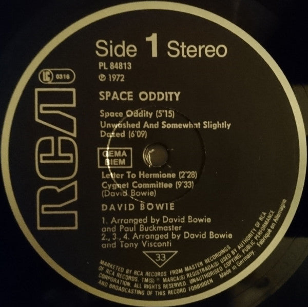 David Bowie : Space Oddity (LP, Album, RE)