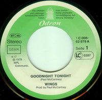 Wings (2) : Goodnight Tonight (7", Single)