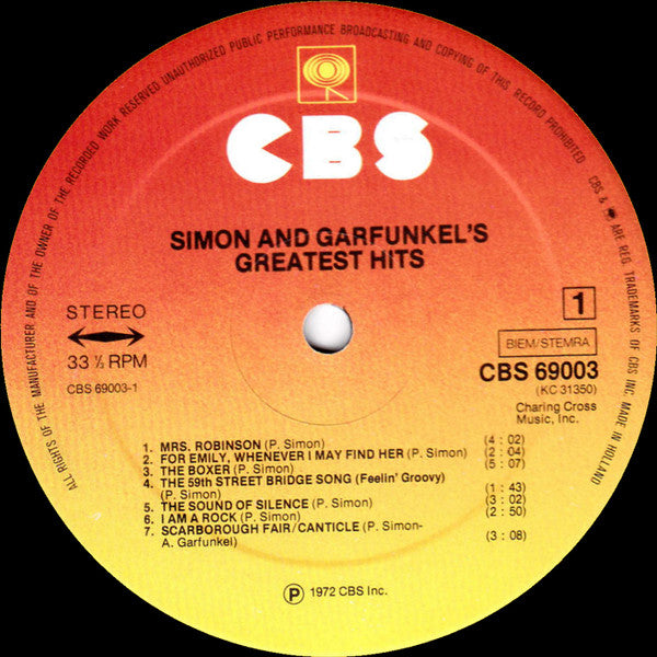 Simon & Garfunkel : Simon And Garfunkel's Greatest Hits (LP, Comp, RE)