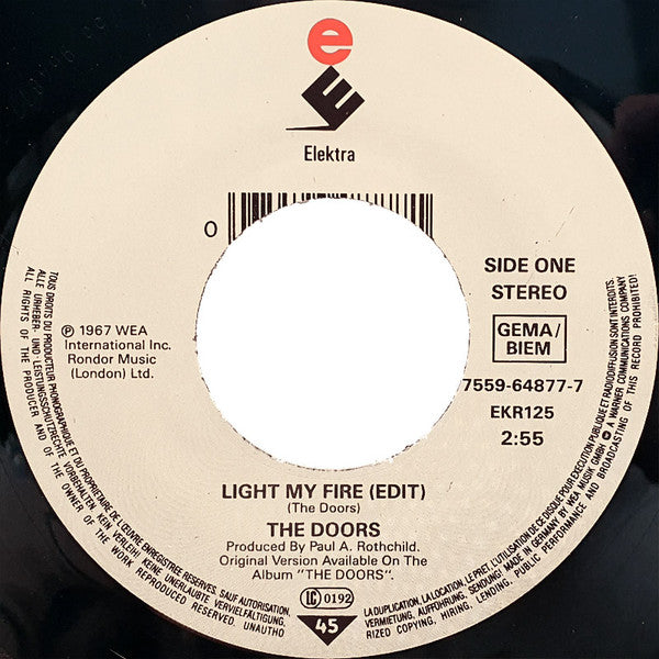 The Doors : Light My Fire (7", Single, Lar)