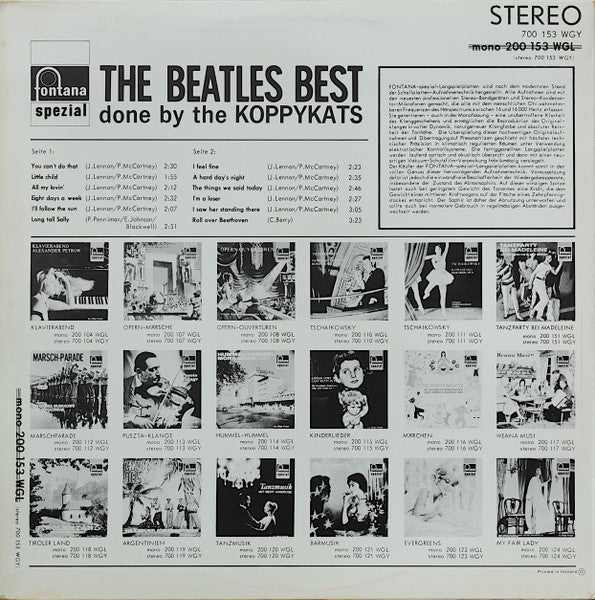 The Koppykats : The Beatles Best Done By The Koppykats (LP, Album)