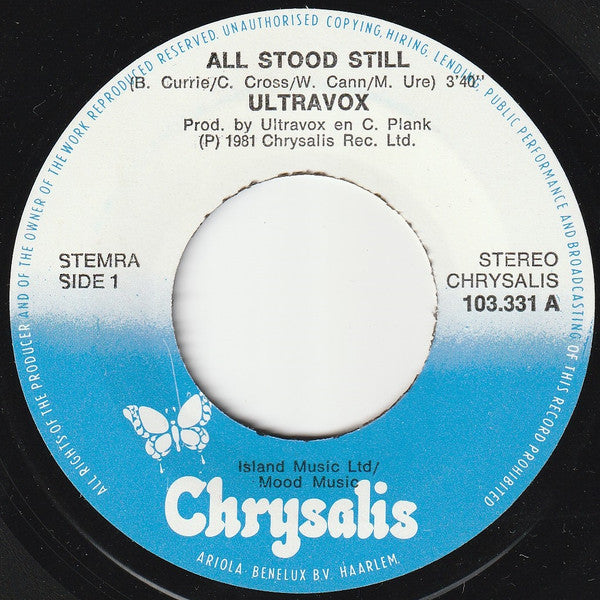 Ultravox : All Stood Still (7", Single)