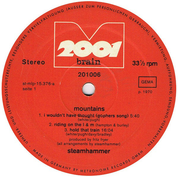Steamhammer : Mountains (LP, Album, RE)