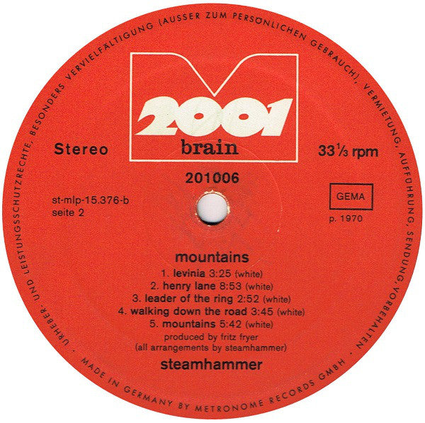 Steamhammer : Mountains (LP, Album, RE)