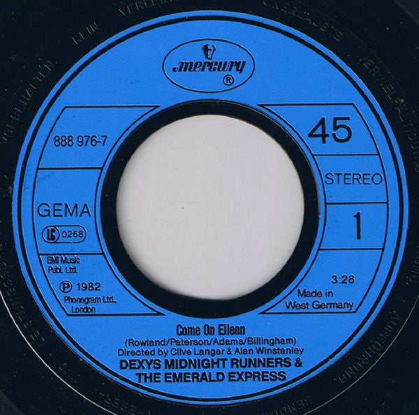 Dexys Midnight Runners & The Emerald Express : Come On Eileen (7", Single, RE)