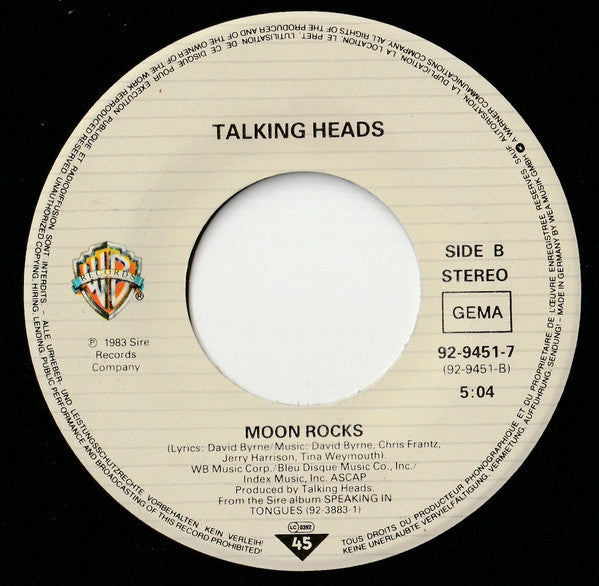 Talking Heads : This Must Be The Place (Naive Melody) (7", Single)