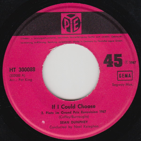 Sean Dunphy : If I Could Choose (7", Single)