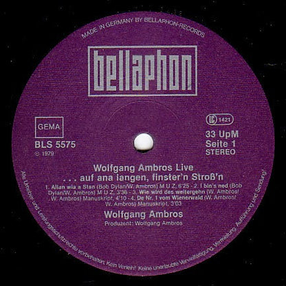 W. Ambros* : Live (...Auf Ana Langen, Finster'n Stroß'n) (2xLP, Album)