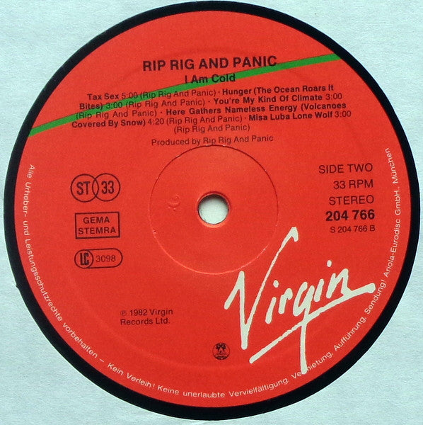 Rip Rig & Panic : I Am Cold (LP, Album)