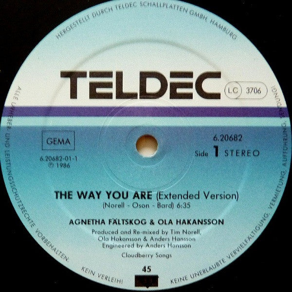 Agnetha Fältskog & Ola Håkansson : The Way You Are (12", Maxi)