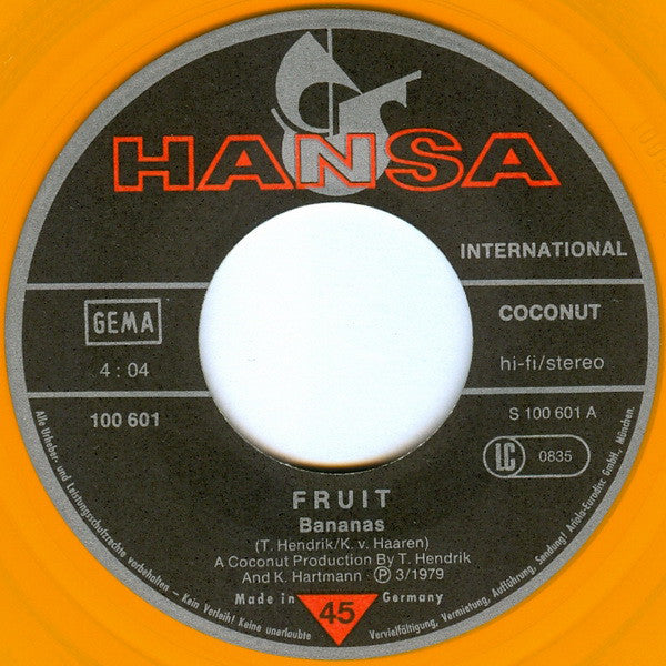 Fruit (6) : Bananas (7", Single, Ora)