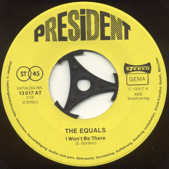 The Equals : I Won't Be There / Baby, Come Back (7", Single)
