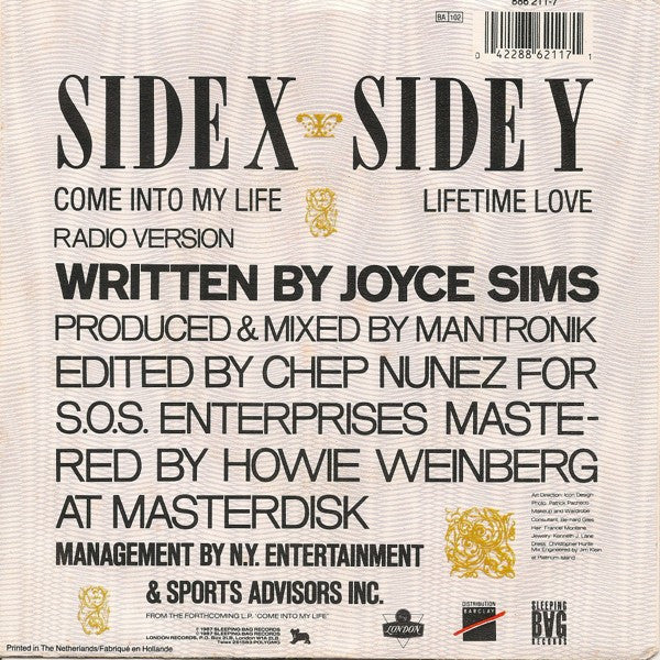 Joyce Sims : Come Into My Life (7", Single)