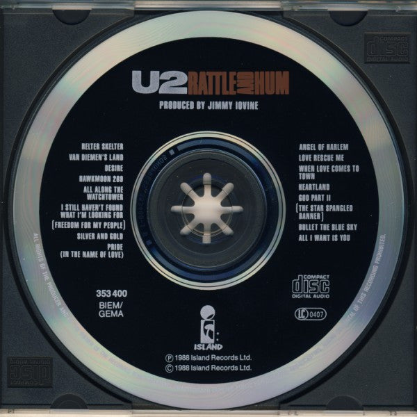 U2 : Rattle And Hum (CD, Album, Son)