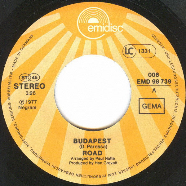 Road : Budapest (7", Single)