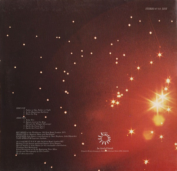 Manfred Mann's Earthband* : Solar Fire (LP, Album, RE, Gat)