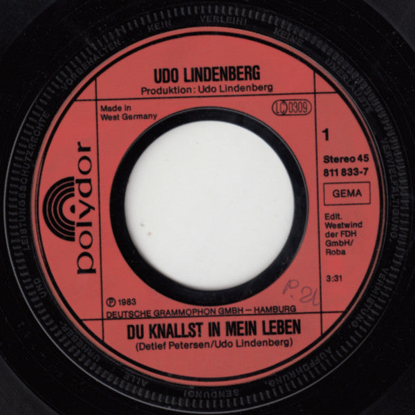 Udo Lindenberg Und Das Panikorchester : Du Knallst In Mein Leben / Ich Bin Beim Bund (7", Single)