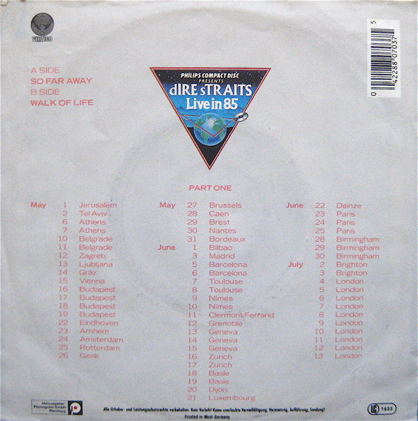 Dire Straits : So Far Away (7")