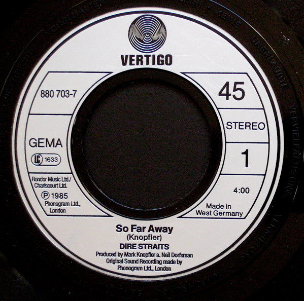 Dire Straits : So Far Away (7")