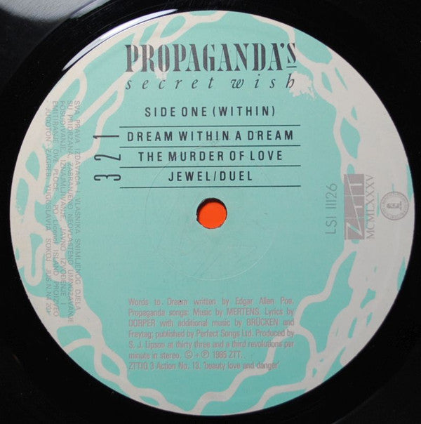 Propaganda : A Secret Wish (LP, Album)