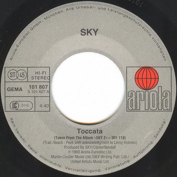 Sky (4) : Toccata (7", Single)