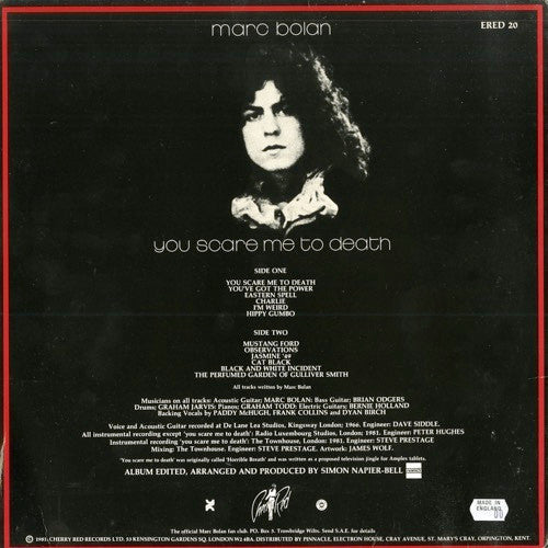 Marc Bolan : You Scare Me To Death (LP, Album, Gat)
