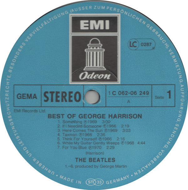 George Harrison : The Best Of George Harrison (LP, Comp)