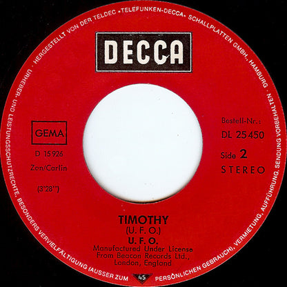 UFO (5) : C'mon Everybody / Timothy (7", Single)