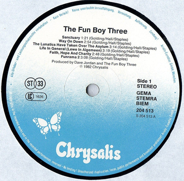 The Fun Boy Three* : The Fun Boy Three (LP, Album)