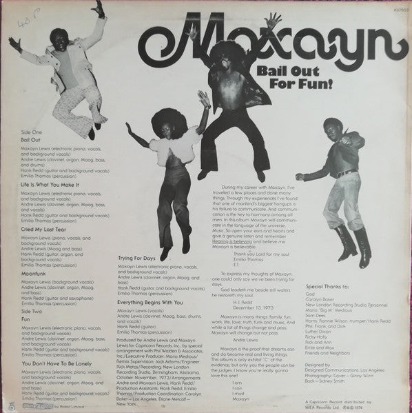 Maxayn : Bail Out For Fun! (LP, Album)