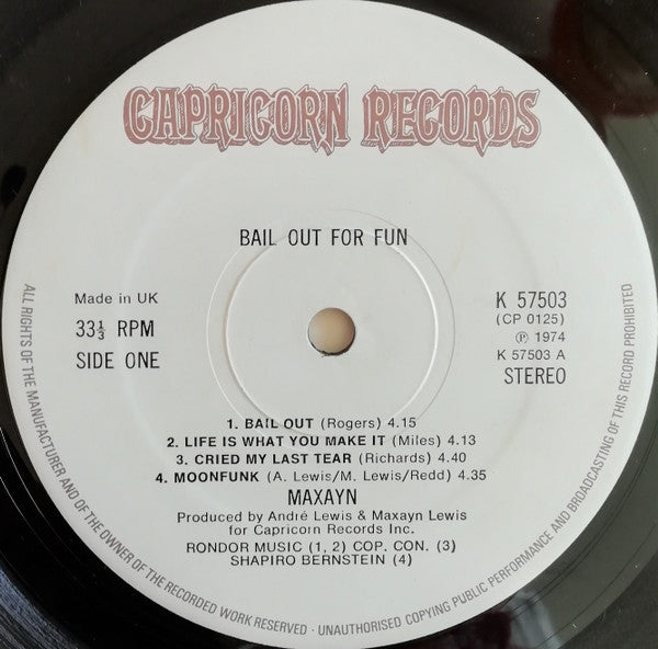 Maxayn : Bail Out For Fun! (LP, Album)