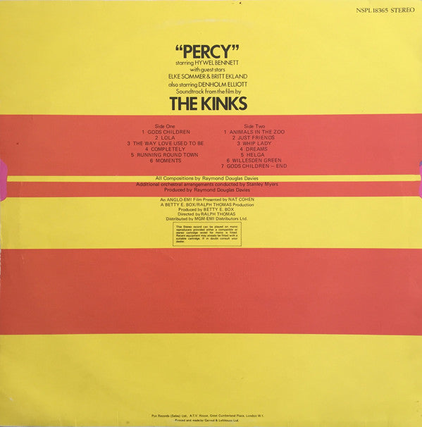 The Kinks : "Percy" (LP, Album)