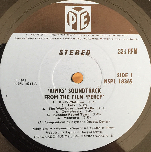 The Kinks : Percy (LP, Album)