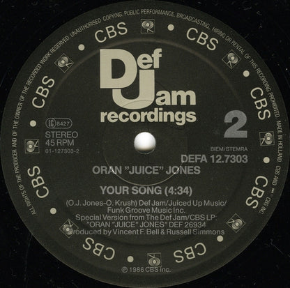 Oran "Juice" Jones* : The Rain (12", Maxi)