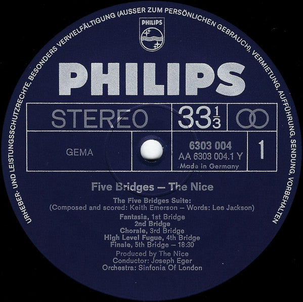 The Nice : Five Bridges (LP, Album, Gat)