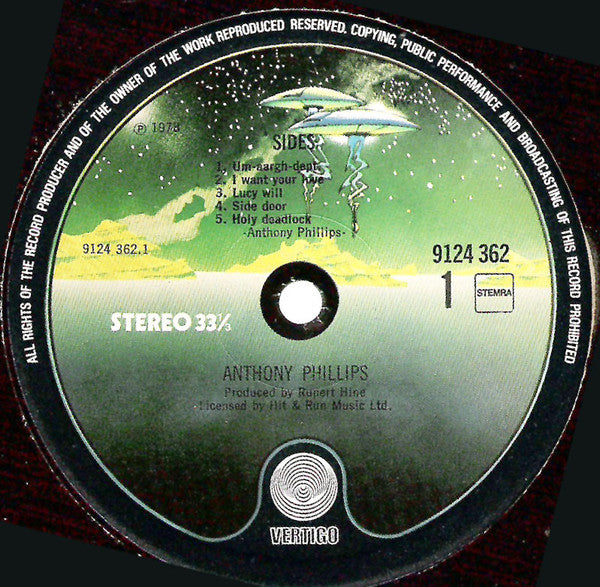 Anthony Phillips : Sides (LP, Album)