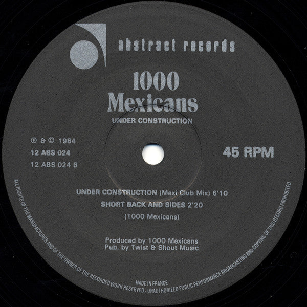 1000 Mexicans : Under Construction (12", Single)