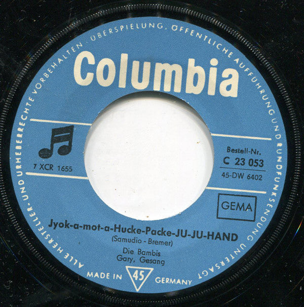 Die Bambis : Nur Ein Bild Von Dir / Jyok-A-Mot-A-Hucke-Packe-Ju-Ju-Hand (7", Single)