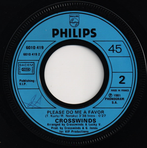 Crosswinds (3) : Flying Higher / Please Do Me A Favor (7", Single)