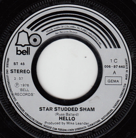 Hello : Star Studded Sham (7", Single)