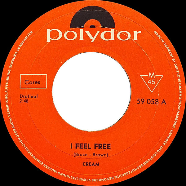 Cream (2) : I Feel Free (7", Single, Mono)