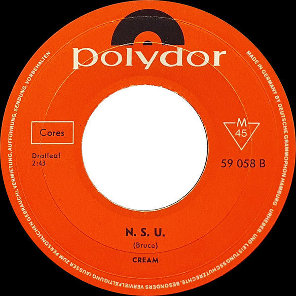 Cream (2) : I Feel Free (7", Single, Mono)