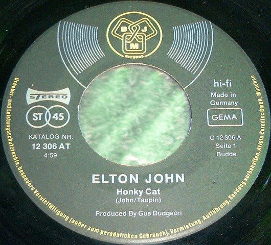 Elton John : Honky Cat / Slave (7", Single)