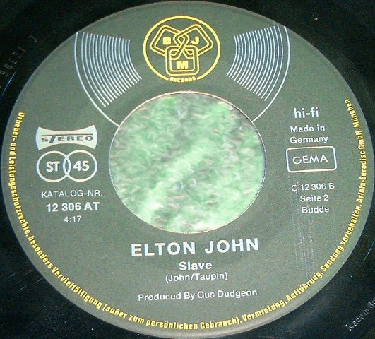 Elton John : Honky Cat / Slave (7", Single)
