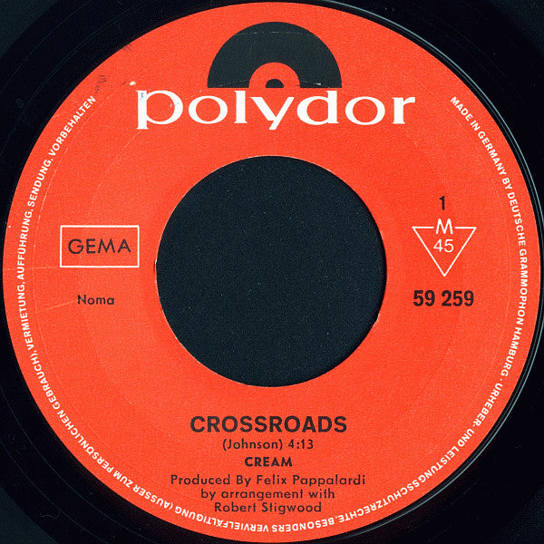 Cream (2) : Crossroads (7", Single, Mono)