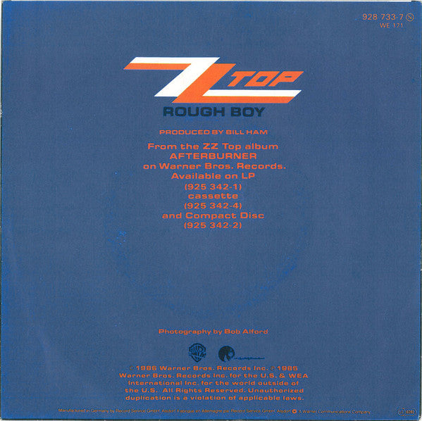 ZZ Top : Rough Boy (7", Single)
